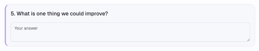 Short text question with a free-form response field.