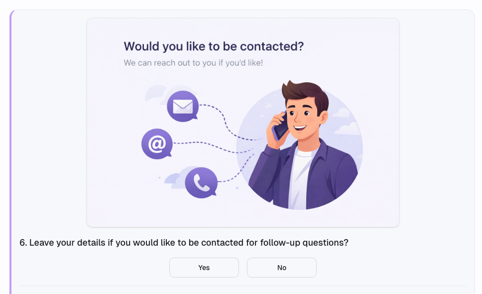 Question with a larger image and a clear Yes / No response.