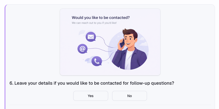 Yes / No question paired with an image for visual context.